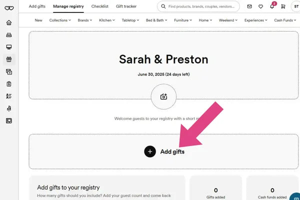 Click On "Add Gifts"